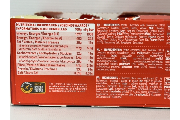 Grenade Whey Protein Bar White Chocolate Salted Peanut | 12 x 60g | BBE 30/04/2025