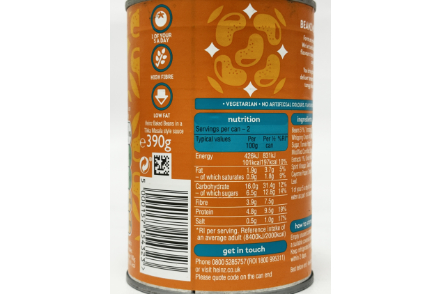 Heinz Beanz Tikka Creamy Baked Beans 6 x 390g