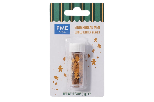 PME Cake Christmas Edible Glitter Gingerbread Man Shapes 1g