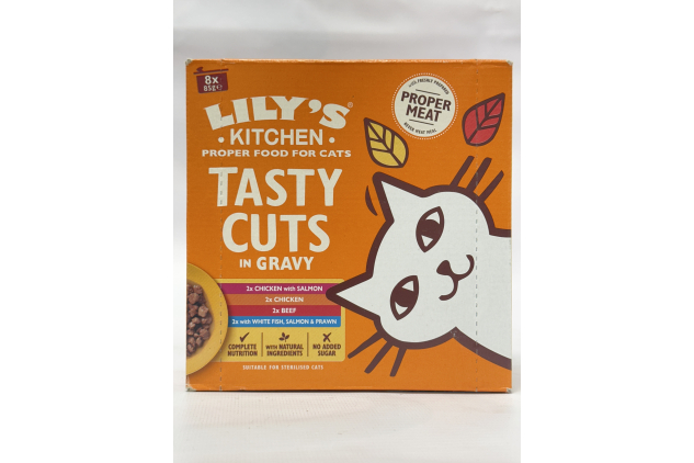 Lily’s Kitchen Tasty Cuts in Gravy Wet Cat Food Mixed Multipack | Natural Complete Adult Cat Food | 8 × 85g