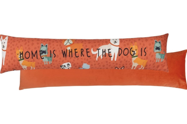 furn. Home Is Where The Dog Is Draught Excluder Cover, Multicolour, 92 x 20 cm