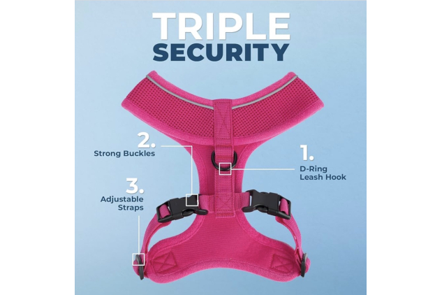 Voyager Aerolite No Pull Mesh Dog Harness Fuchsia Large