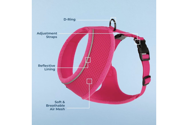 Voyager Aerolite No Pull Mesh Dog Harness Fuchsia Large