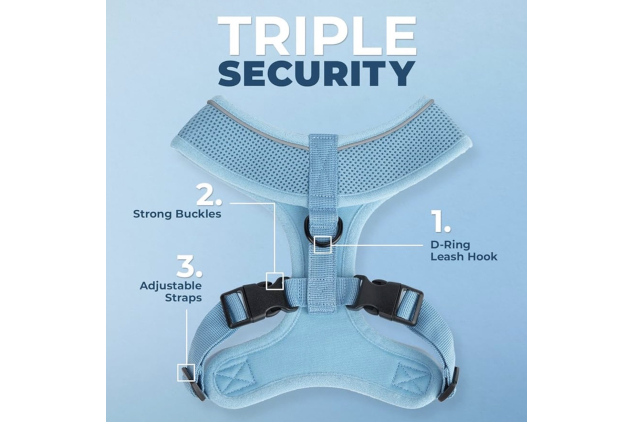 Voyager Aerolite No Pull Mesh Dog Harness Baby Blue Large