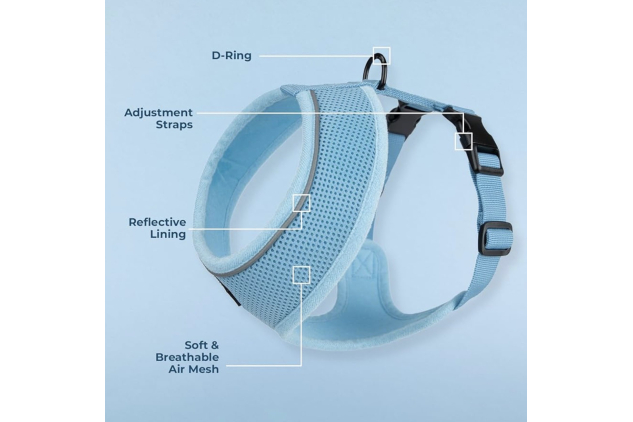 Voyager Aerolite No Pull Mesh Dog Harness Baby Blue Large
