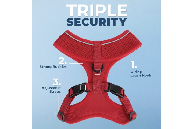 Voyager Aerolite No Pull Mesh Dog Harness Red Large