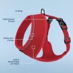Voyager Aerolite No Pull Mesh Dog Harness Red Large