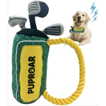 PUPROAR Golf Dog Toy Plush Squeaky Rope Toy