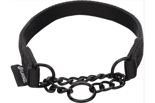 Flamingo Trero Anti-Pull Dog Collar Black Small