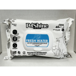PetShine Fresh Water Wipes for Dogs & Cats 40 Pack