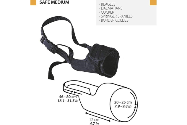 Ferplast Safe Medium Dog Muzzle Black