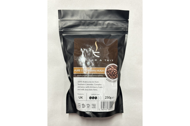 Spiller & Tait Pure Colombian Arabica Coffee Beans Medium Roast 250g