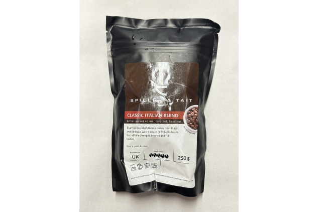 Spiller & Tait Espresso Blend Arabica Coffee Beans Dark Roast 250g