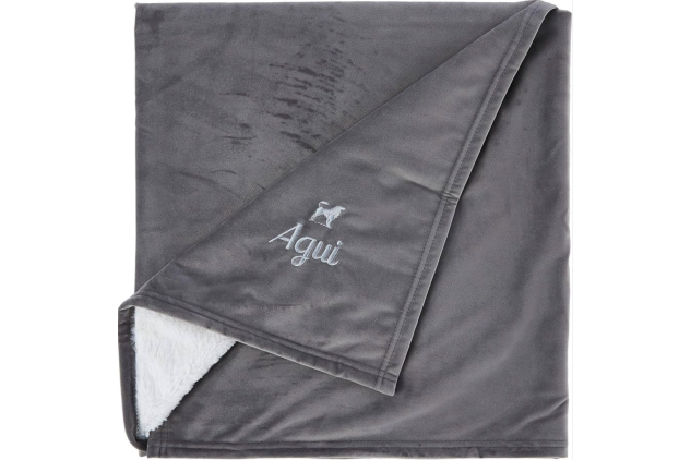 AGUI Grey Velvet Pet Blanket 120 x 80cm