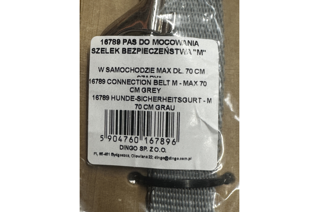 Dingo Grey Dog Car Seat Belt Size M 70cm