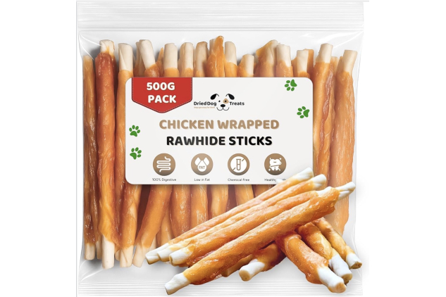 Chicken Wrapped Rawhide Sticks Dog Treats 500g