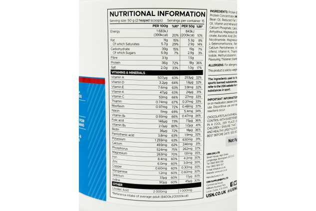 USN Select Diet Protein Chocolate Meal Replacement Shake 750g