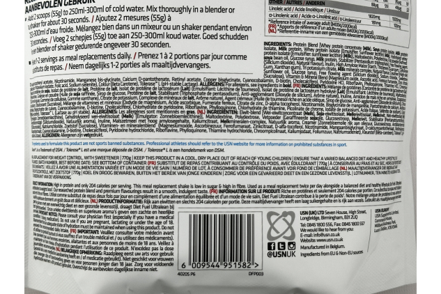 USN Diet Fuel Ultralean Vanilla Meal Replacement Shake 770g