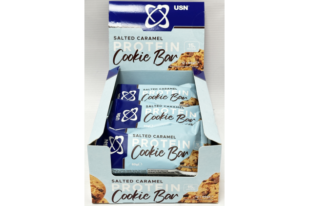 USN Salted Caramel Protein Cookie Bars 12 x 60g