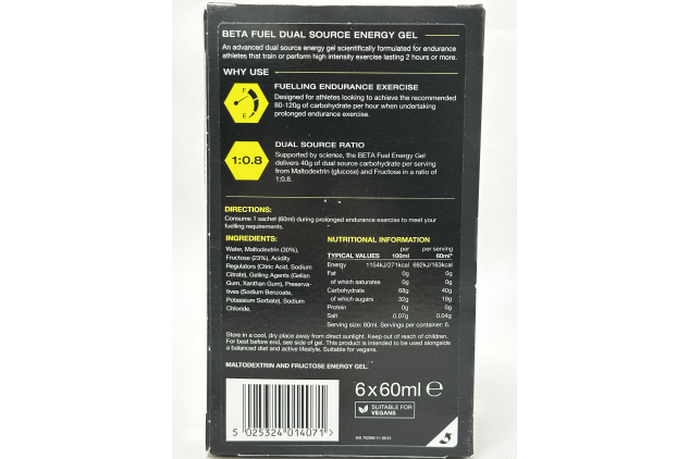 Science in Sport Beta Fuel Neutral Dual Source Energy Gel 6 x 60ml