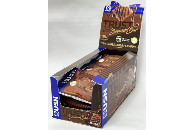 USN Trust High Protein Brownie Bars Dark Chocolate 12 x 60g