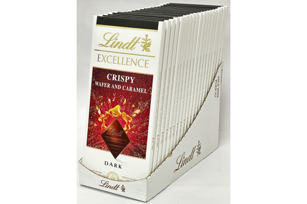 Lindt Excellence Crispy Wafer & Caramel Dark Chocolate Bars 20 x 100g