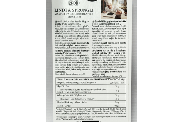 Lindt Excellence Crispy Wafer & Caramel Dark Chocolate Bars 20 x 100g