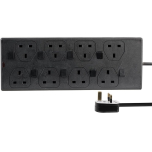 Pro Elec PEL00046 8 Way Individually Switched Extension Lead Black 3m