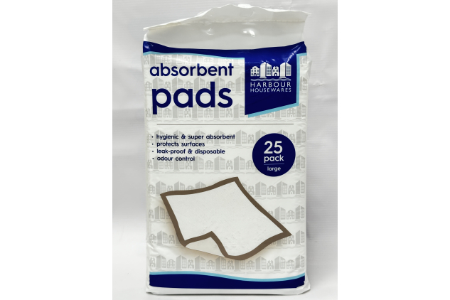Harbour Housewares Large Absorbent Pads 25 Pack 60 x 60cm