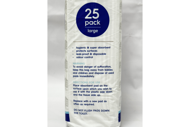 Harbour Housewares Large Absorbent Pads 25 Pack 60 x 60cm