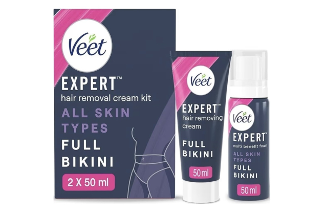 Veet Expert Bikini Kit 50ml Hair Removal Cream, 50ml Multi Benefit Foam All Skin Types