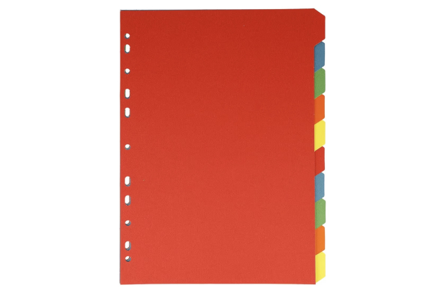 Westcott tabs for A4 folders dividers for A4 Binders | 10 Coloured tabs in 5 Colours as Folder Organiser Sturdy 160g/m²
