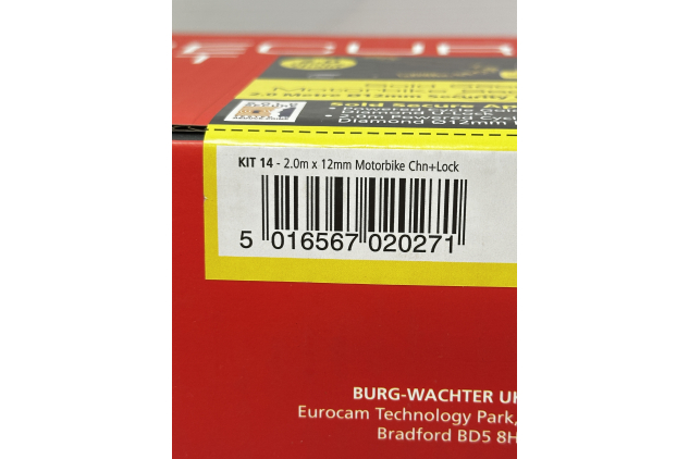 Burg Wachter Sold Secure Motorbike Chain & U-Lock Kit 2m x 12mm