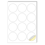 300 White Round 63mm Stickers On A4 Art & Craft Printable White Sticker Paper Label for Laser/Inkjet Printers