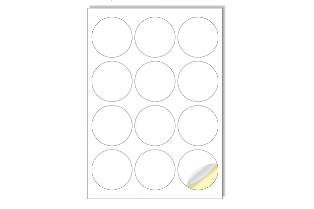 300 White Round 63mm Stickers On A4 Art & Craft Printable White Sticker Paper Label for Laser/Inkjet Printers