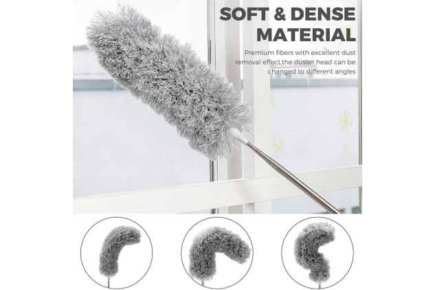 Extendable Bendable Microfibre Feather Duster 110 Inch Telescopic Pole