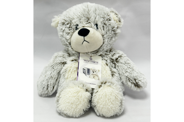 Microwavable Marshmallow Bear Soft Toy Grey