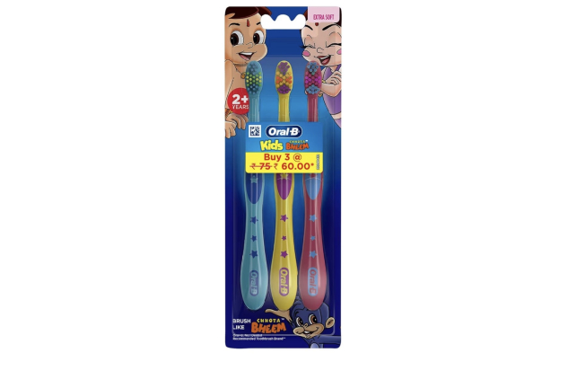 Oral-B Kids Chhota Bheem Manual Toothbrush Extra Soft Bristles 3 Pack