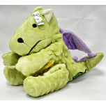 goDog Dragon Plush Dog Toy Green with Chew Guard Technology