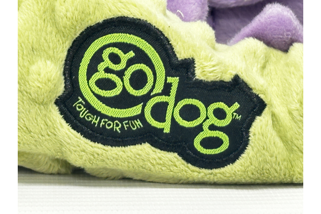 goDog Dragon Plush Dog Toy Green with Chew Guard Technology