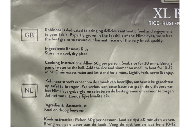 Kohinoor Diamond XL Basmati Rice | Extra Long Grain | 5kg DAMAGED BAG