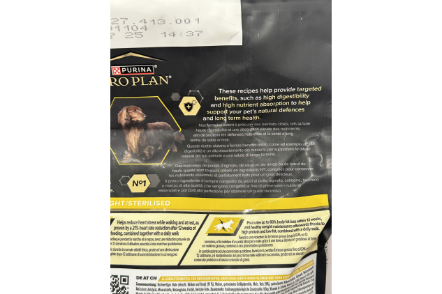 Purina Pro Plan Small & Mini Adult Light Sterilised Dry Dog Food with Chicken 3kg DAMAGED BAG