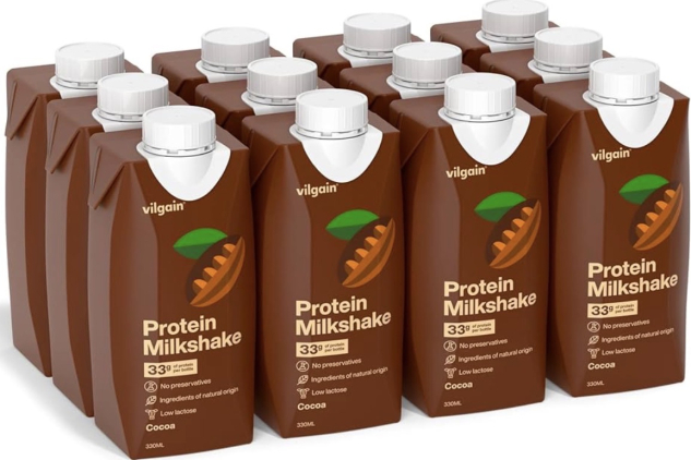 Vilgain Cocoa Protein Milkshake 12 x 330ml | PAST BBE DATE