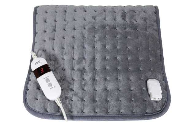 Russell Hobbs Electric Heating Pad for Pain Relief with Automatic Switch Off, Quick Heat Up, 3 Heat Settings Grey 47cm x 36cm, RHHPS1001