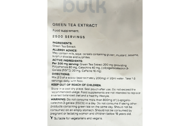 Bulk Green Tea Extract Powder 500g