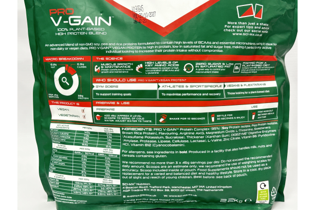 SCI-MX Pro V-Gain Vegan Vanilla Protein 2.2kg