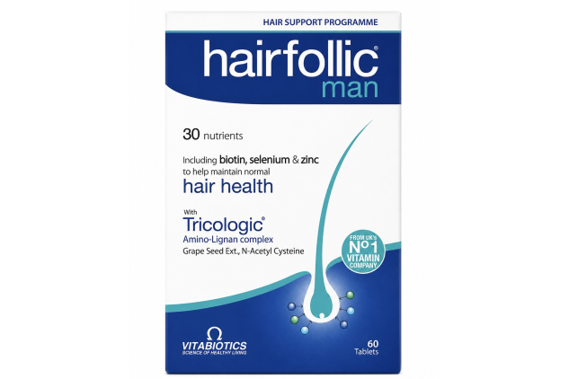 Vitabiotics Hairfollic Man 60 Tablets Supports Hair Growth
