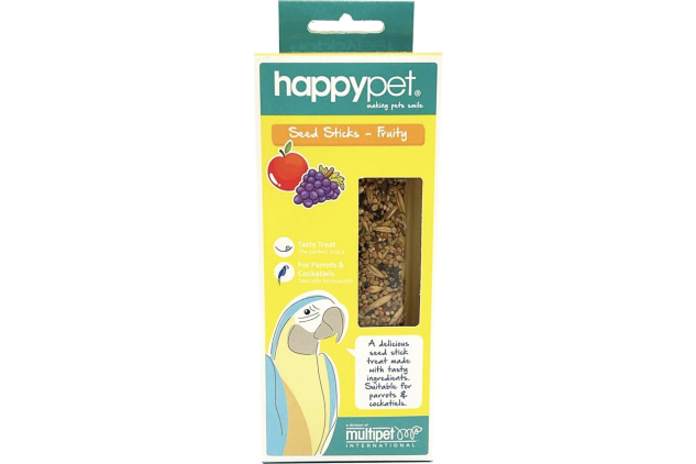 Happy Pet Fruity Seed Sticks for Parrots 2 Pack