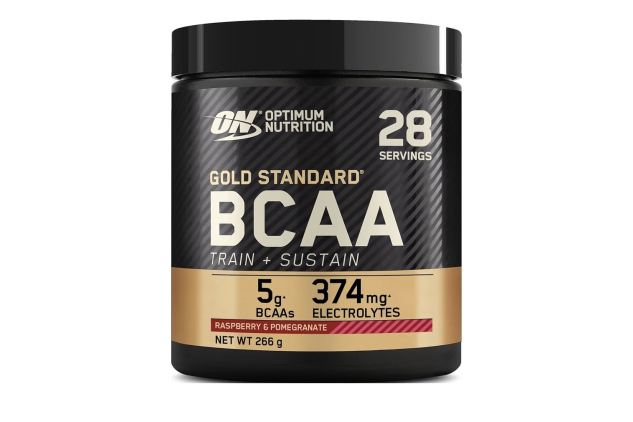 Optimum Nutrition Gold Standard BCAA Train + Sustain, Amino Acids Pre Workout Powder Raspberry & Pomegranate Flavour 266g