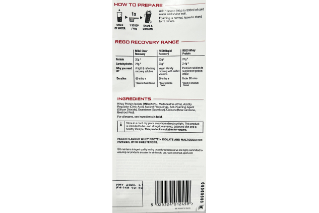 SiS REGO Clear Recovery Peach 1.38kg